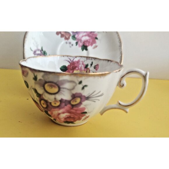 Vintage Royal Albert England Wide Mouth Cup & Saucer Set Lady Angela 1940's - Picture 3 of 14